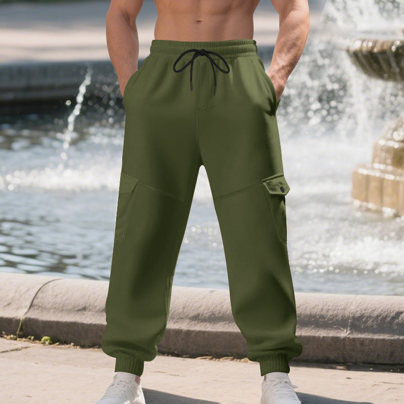 Herren Cargo-Jogginghose mit seitlichen Taschen und elastischem Bund Heidi-Mode