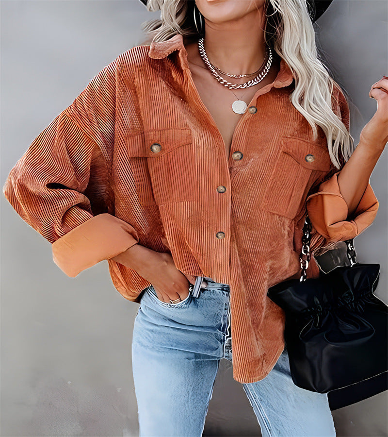Damen Utility-Jacke mit detailreicher Knopf- und Taschenverarbeitung Heidi-Mode