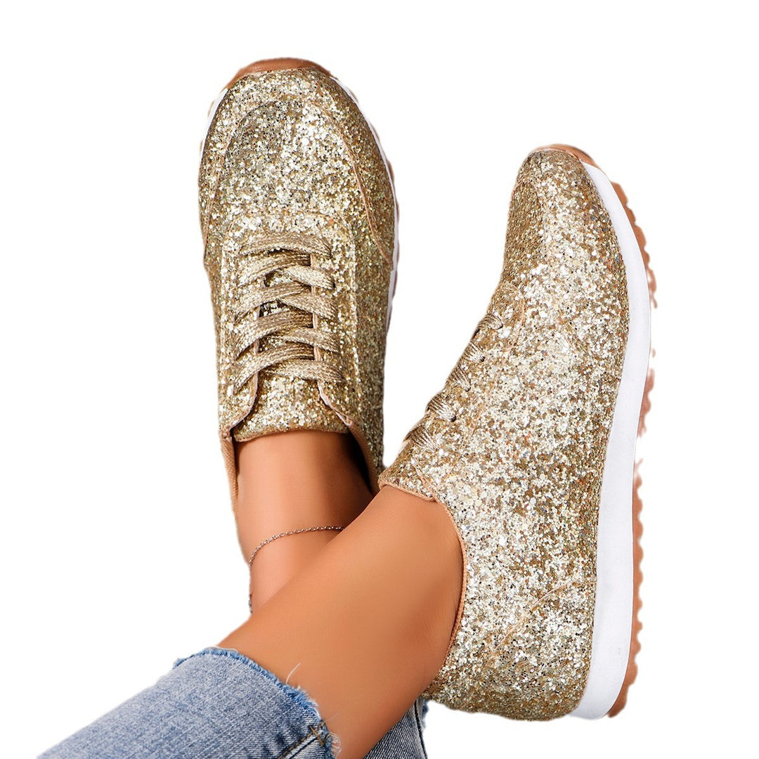 Damen Glitzernde Sneaker mit atmungsaktiver Sohle Heidi-Mode