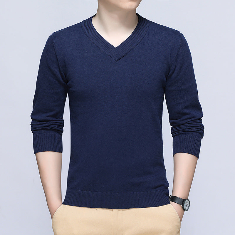 Herren eleganter Pullover mit V-Ausschnitt und feiner Strickstruktur Heidi-Mode
