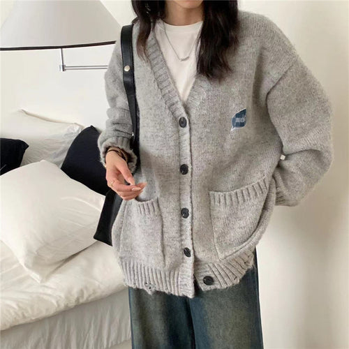 Damen Grober Strickcardigan mit praktischen Taschen und Knopfdetails Heidi-Mode