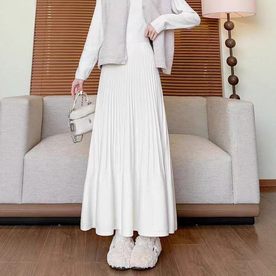 Damen eleganter Faltenrock mit hohem Bund Heidi-Mode