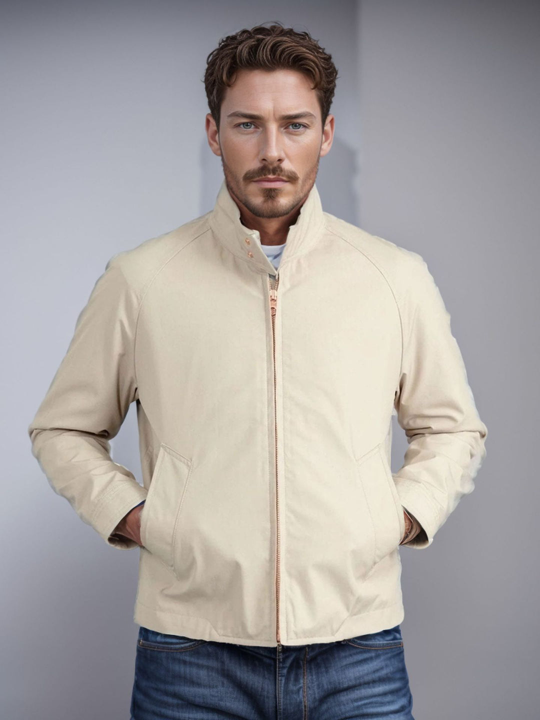 Herren sportliche Utility-Jacke mit wärmendem Innenfutter und stylischem Kragen Heidi-Mode
