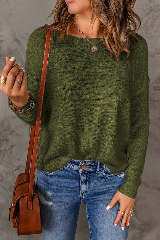 Damen lässiger Strickpullover mit weitem Schnitt und eleganten Details Heidi-Mode