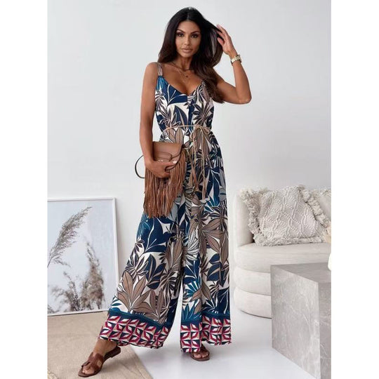 Damen Bohemian Weitbeiniger Bodysuit Heidi-Mode