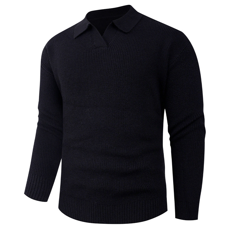 Herren lässiger Pullover mit modernem Kragen Heidi-Mode