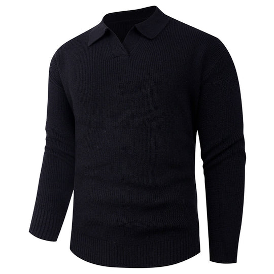 Herren lässiger Pullover mit modernem Kragen Heidi-Mode