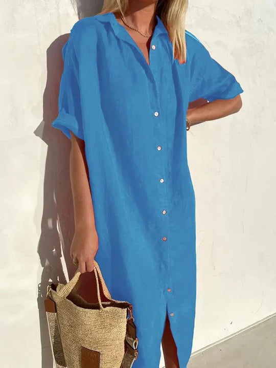 Heidi-Mode | Lässiges Blusenkleid Mit Knopfleiste