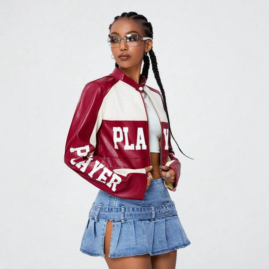 Damen cropped Jacke mit sportiven Akzenten Heidi-Mode