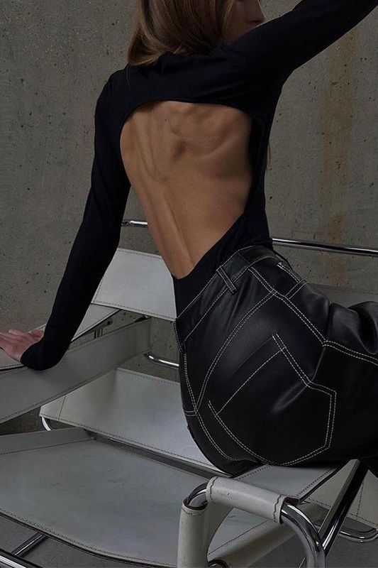 Heidi-Mode | Hoch Taillierte PU-Lederhose