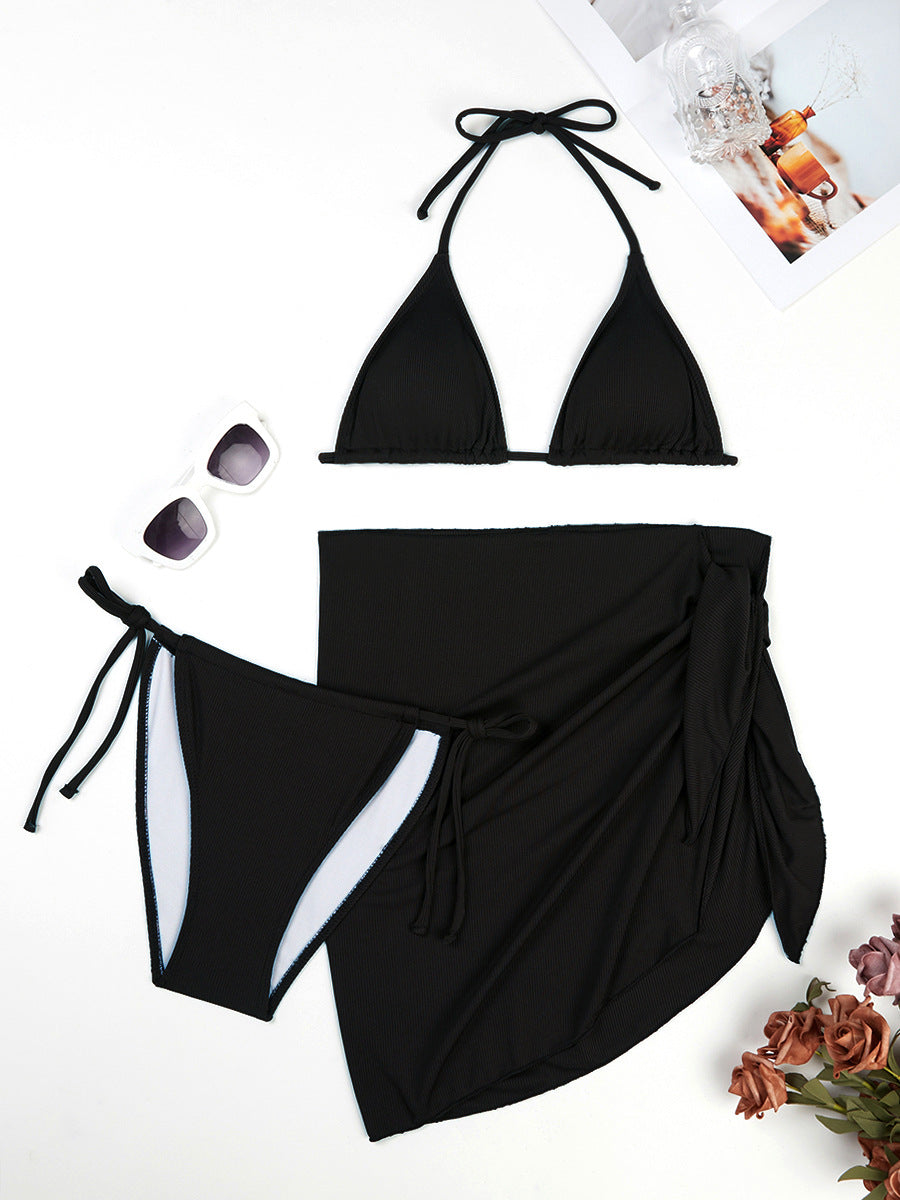 Damen Triangle Bikini-Set mit passendem Sarong Heidi-Mode