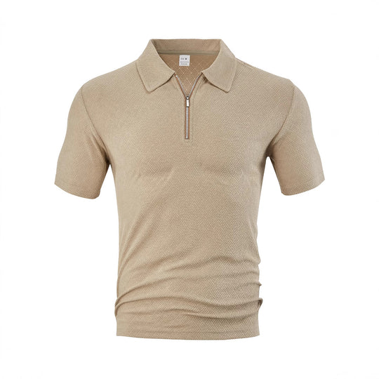 Herren Polo-Shirt mit elegantem Reißverschluss und strukturiertem Design Heidi-Mode