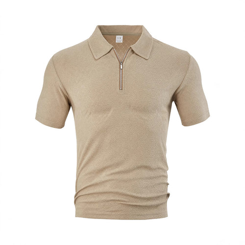 Herren Polo-Shirt mit elegantem Reißverschluss und strukturiertem Design Heidi-Mode