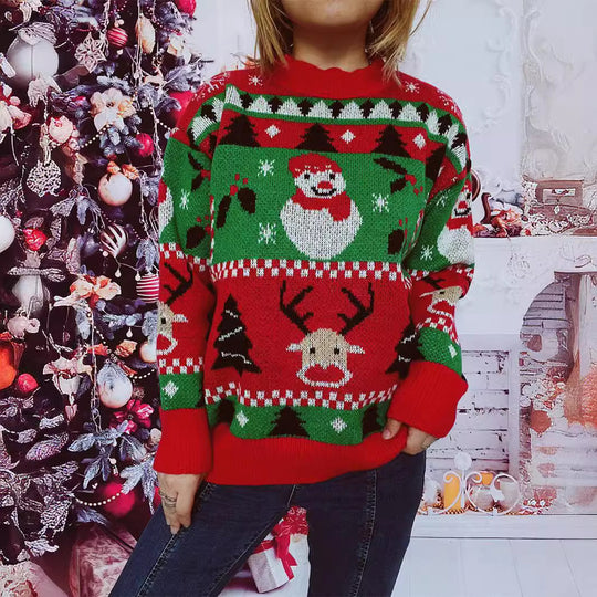 Damen Weihnachts-Pullover mit festlichem Motiv und angenehmem Schnitt Heidi-Mode