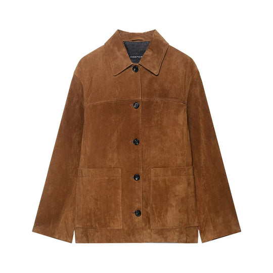 Damen Suedejacke im modernen Schnitt mit großen Taschen Heidi-Mode