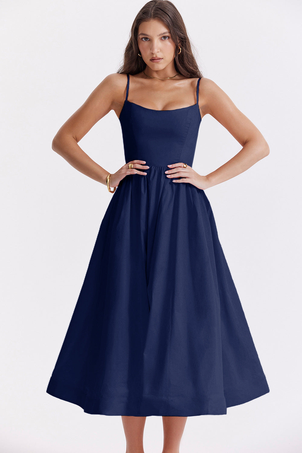 Damen Maxikleid mit floralem Print und verstellbaren Spaghettiträgern Heidi-Mode