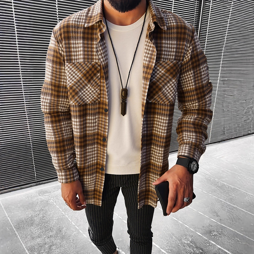 Herren Karierte Flanell Hemdjacke Heidi-Mode