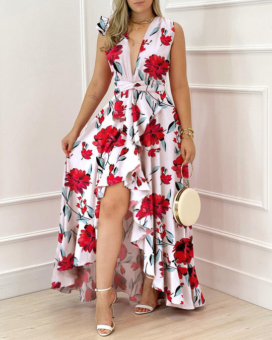 Damen Maxikleid mit floralem Schnitt Heidi-Mode