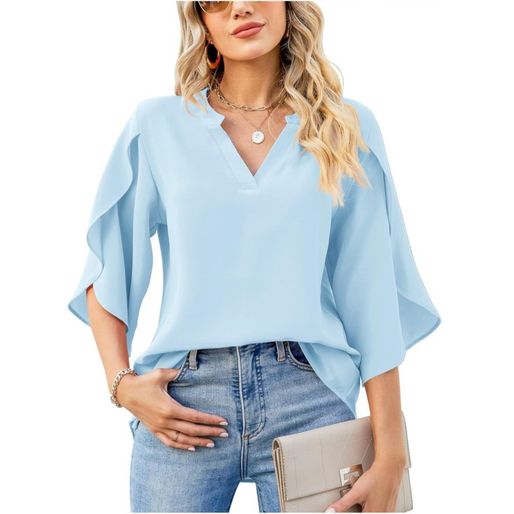 Heidi-Mode | Elegante V-Ausschnitt Bluse