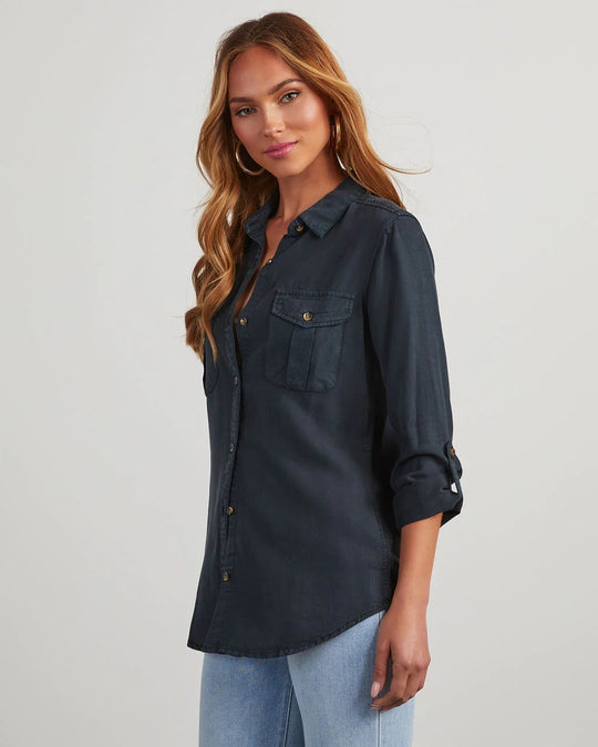 Damen Jeanshemd mit praktischen Brusttaschen und lässigem Schnitt Heidi-Mode