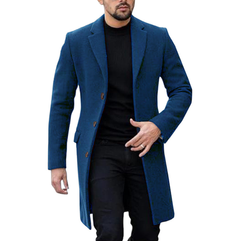 Herren eleganter Wollmantel mit modernem Schnitt und praktischen Taschen Heidi-Mode