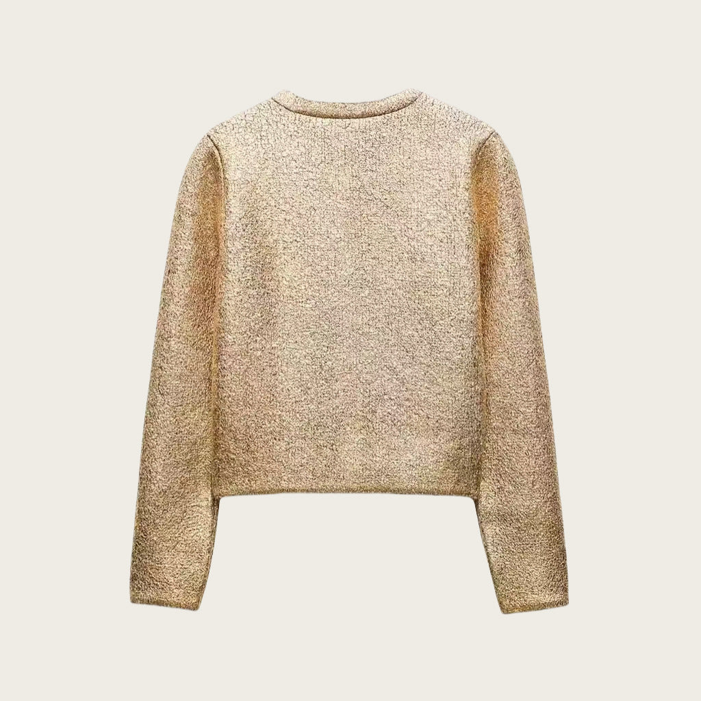 Damen Elegante Strickjacke mit luxuriösem Glitzer und praktischen Taschen Heidi-Mode