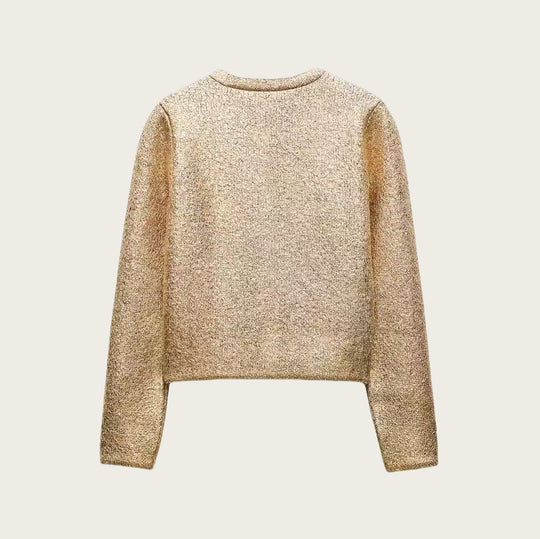 Damen Elegante Strickjacke mit luxuriösem Glitzer und praktischen Taschen Heidi-Mode