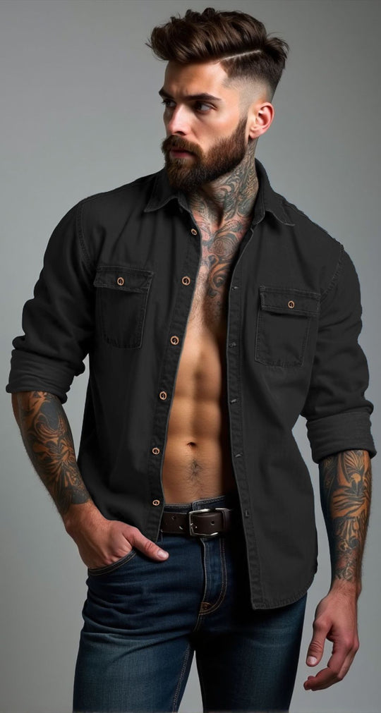 Herren lässige Baumwollhemd Heidi-Mode