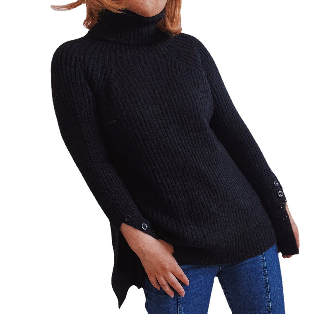 Damen Ribbed Rollkragenpullover mit elegantem Schnitt Heidi-Mode