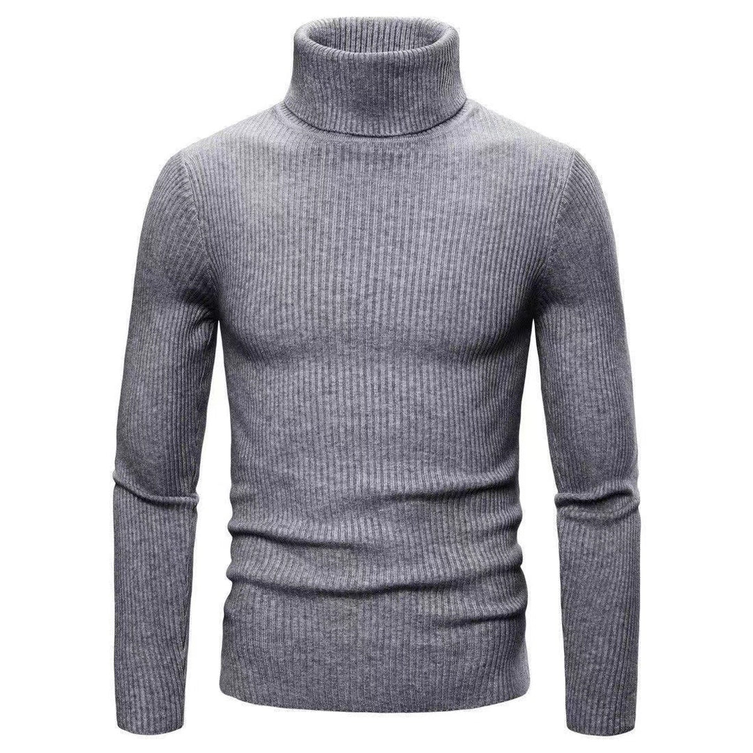 Herren Hochwertiger Rollkragenpullover aus feiner Rippstruktur Heidi-Mode