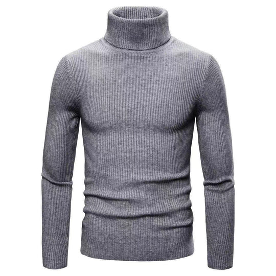 Herren Hochwertiger Rollkragenpullover aus feiner Rippstruktur Heidi-Mode