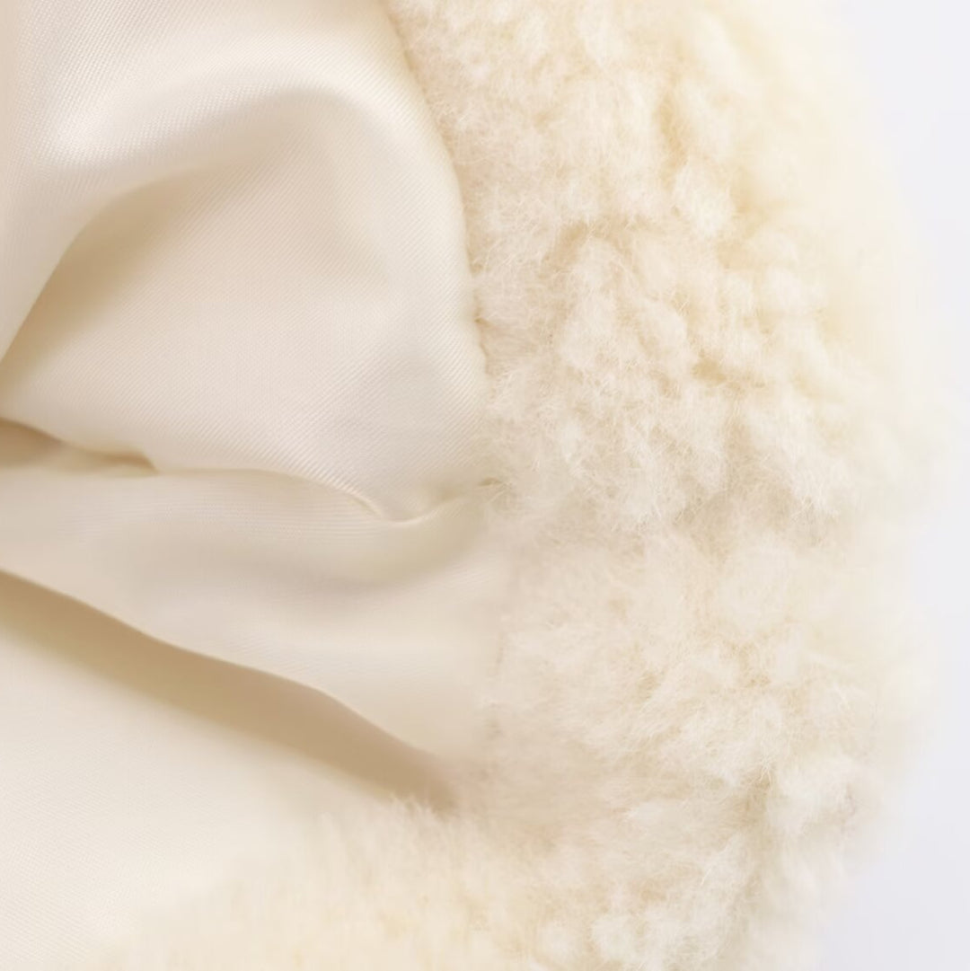 Damen Teddyfelljacke mit Gürtel und weichem Innenfutter Heidi-Mode