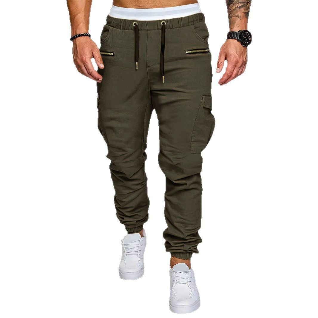 Herren Cargo-Jogginghose mit elastischem Bund und praktischen Reißverschlusstaschen Heidi-Mode