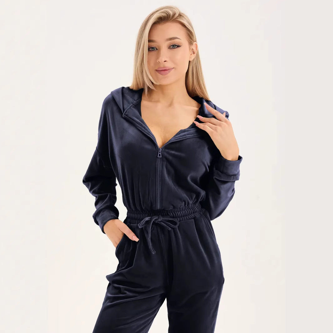 Damen stylischer Kapuzen-Jumpsuit Heidi-Mode