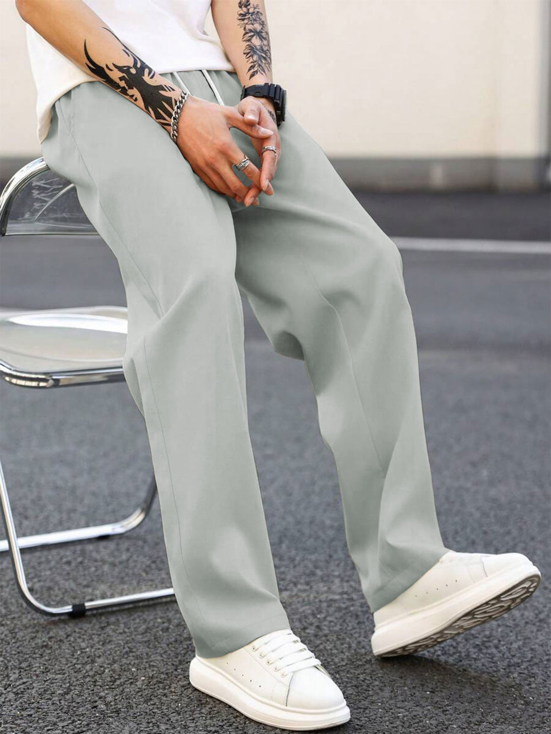 Herren modische Freizeithose mit weiter Passform und elastischem Bund Heidi-Mode