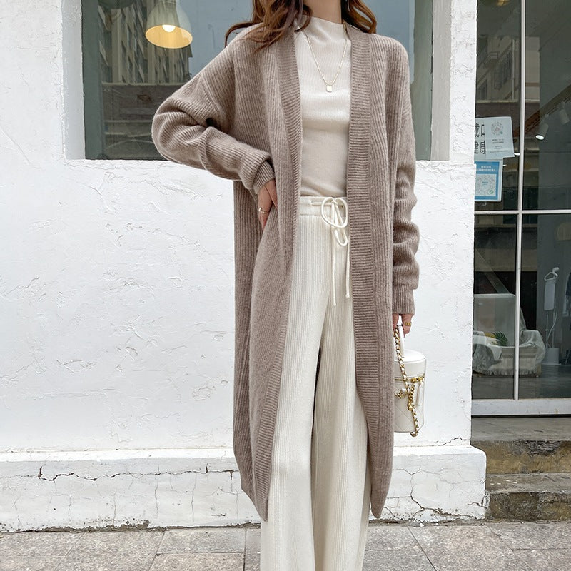 Damen Großer Strickcardigan mit offenem Design und voluminösen Ärmel Heidi-Mode