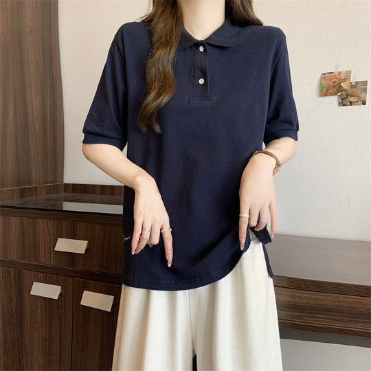 Damen Casual Polo-Shirt mit kurzen Ärmeln Heidi-Mode