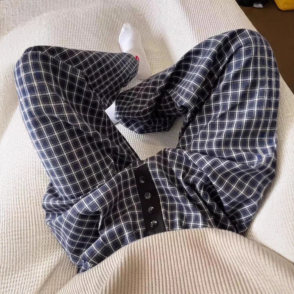 Damen Karottenhose aus weichem Material mit modischem Karo-Design Heidi-Mode
