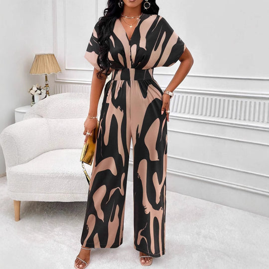 Damen Jumpsuit mit weiten Ärmeln und elegantem Gürtel Heidi-Mode