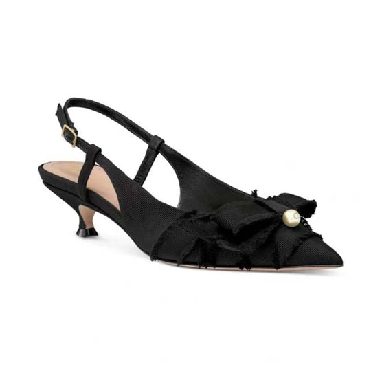 Femme Elegante Slingback Kitten Heels mit Rüschendetails Heidi-Mode