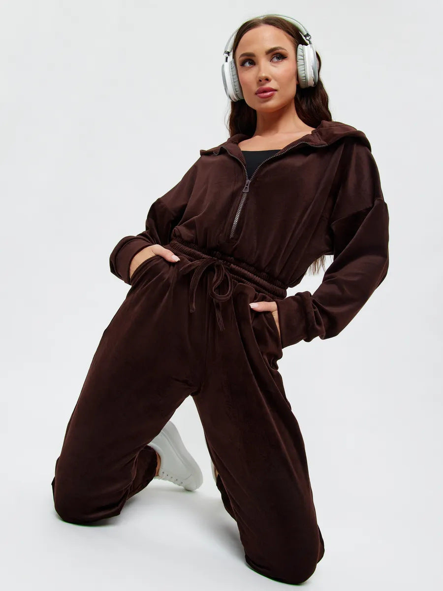 Damen stylischer Kapuzen-Jumpsuit Heidi-Mode