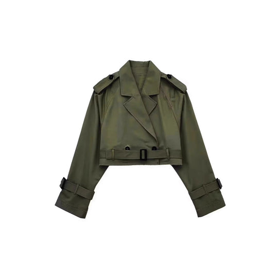 Damen moderne cropped Trenchjacke Heidi-Mode