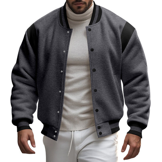 Herren Sportliche Collegejacke mit modernem Design und Kontrastärmel Heidi-Mode