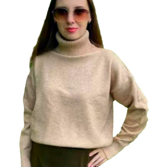 Damen Modischer Rollkragenpullover aus weichem Material Heidi-Mode