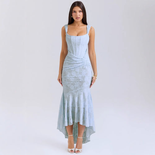 Damen Elegantes Maxikleid mit raffinierten Rüschen und schmeichelndem Schnitt Heidi-Mode