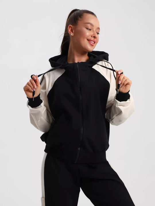 Damen Sportlicher Hoodie-Trainingsanzug mit eleganten Details und hochwertigem Material Heidi-Mode