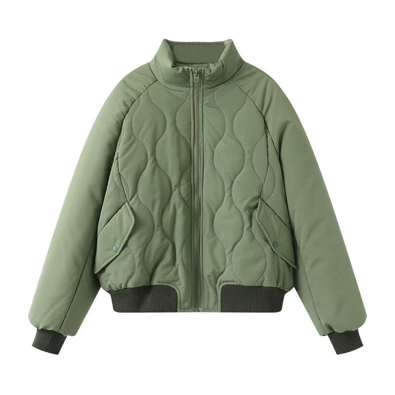 Damen Steppjacke im sportlichen Design mit hohem Kragen und elastischen Bündchen Heidi-Mode
