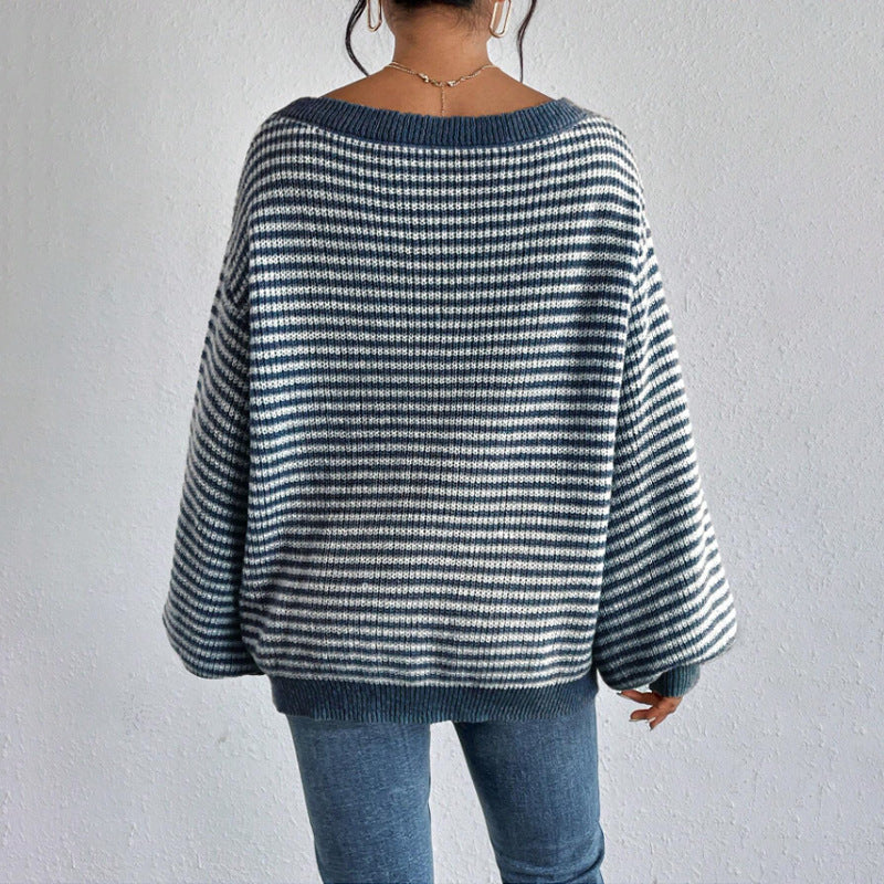 Damen lässiger Oversized-Pullover mit asymmetrischem Schnitt und modernem Gewebe Heidi-Mode