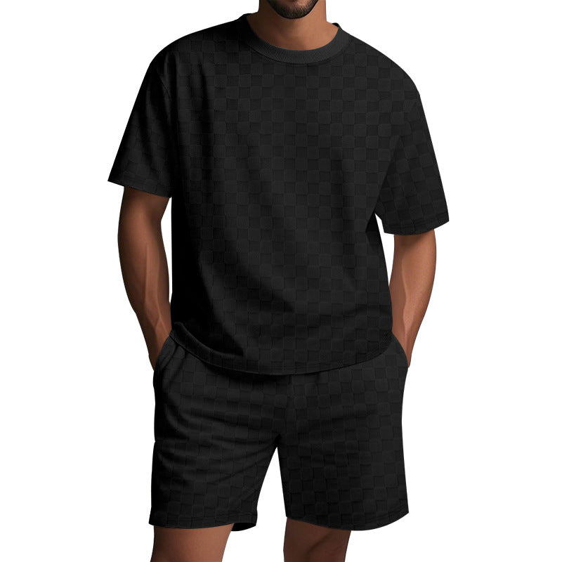 Damen Freizeit-Set mit strukturiertem T-Shirt und Shorts Heidi-Mode