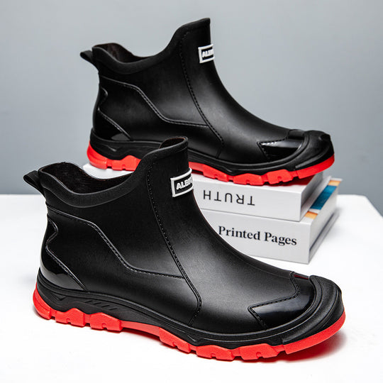 Herren wasserdichte Gummistiefel mit rutschfester Sohle und flexiblem Einstieg Heidi-Mode